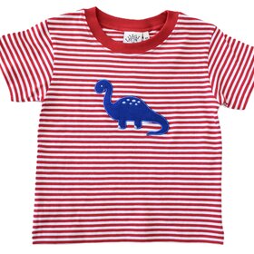 Luigi Kids Red Stripe Brontosaurus Shirt