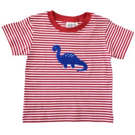 Luigi Kids Red Stripe Brontosaurus Shirt