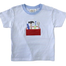 Luigi Kids Blue Stripe Tool Box Shirt