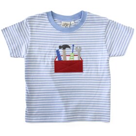 Luigi Kids Blue Stripe Tool Box Shirt