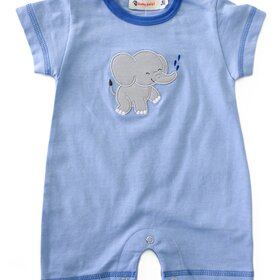 Luigi Kids Blue Baby Elephant Romper