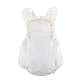 Sophie & Lucas White Daisy Chain Sunsuit