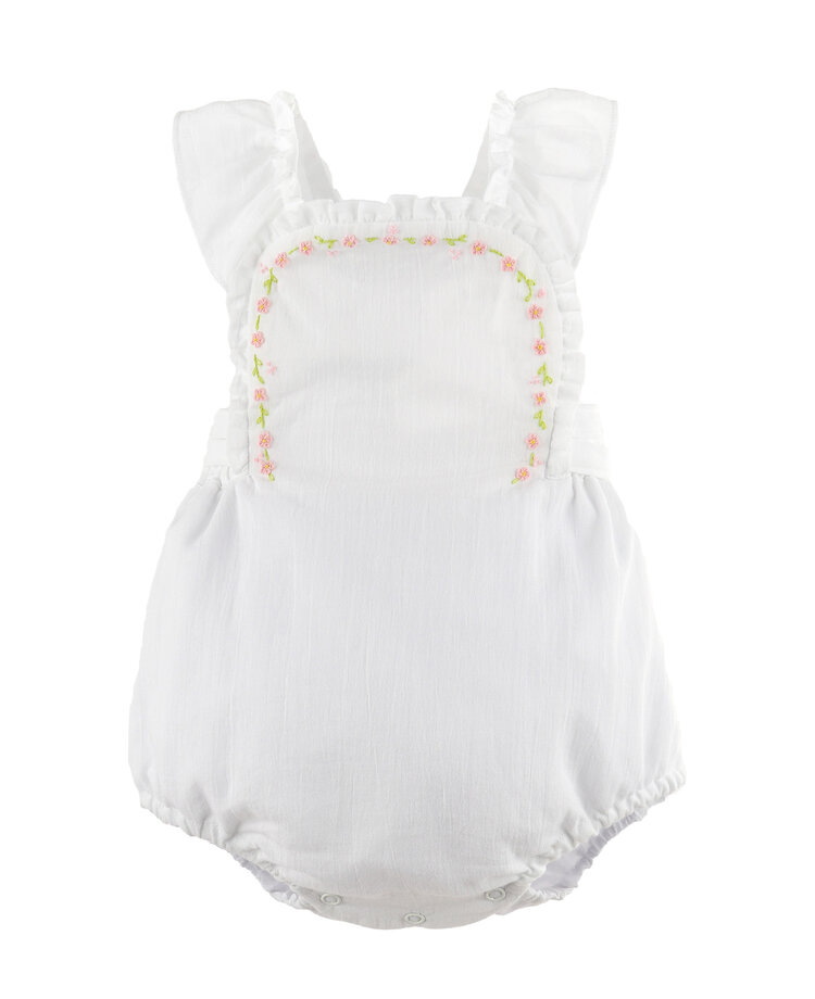 Sophie & Lucas White Daisy Chain Sunsuit