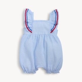 Magnetic  Me Stripe Flutter Sleeve SS Romper