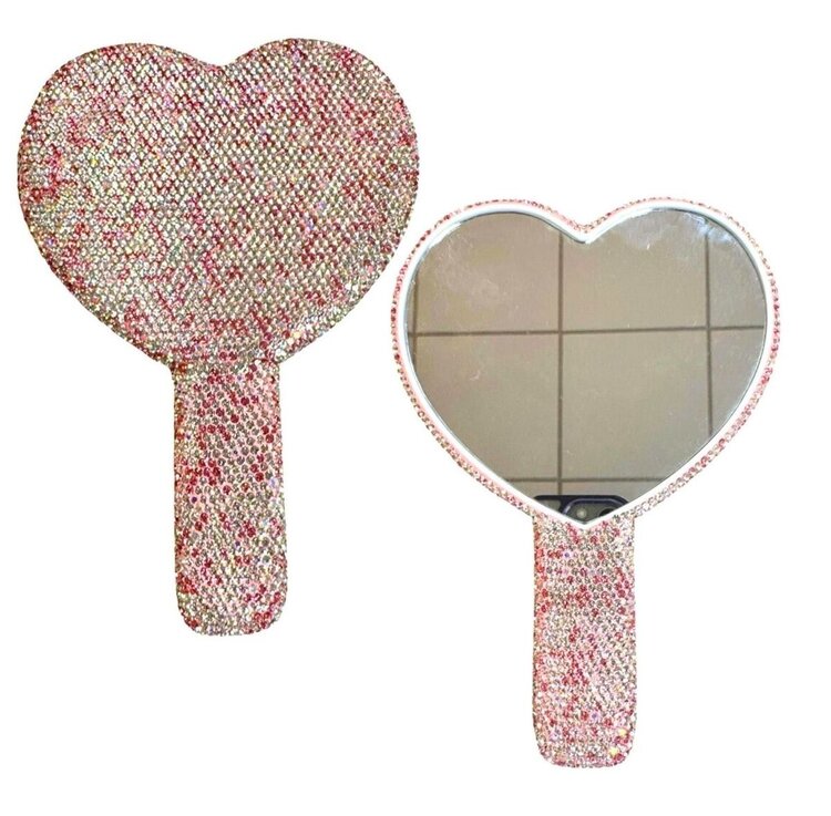 Bari Lynn Heart Shape Crystal Mirror