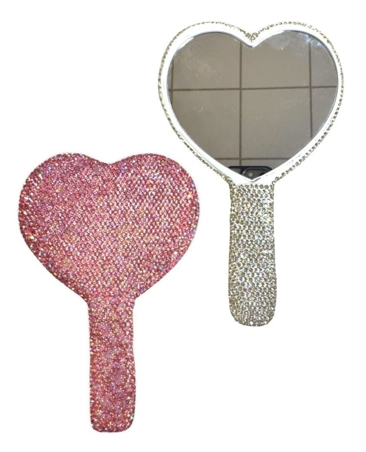 Bari Lynn Heart Shape Crystal Mirror