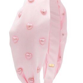 Bari Lynn Satin Pearl Hearts Headband