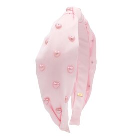 Bari Lynn Satin Pearl Hearts Headband
