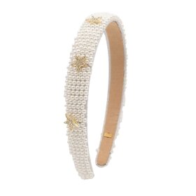 Bari Lynn Pearl Headband with Star Charms