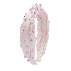 Bari Lynn Thin Puffy Pearl Knot Headband