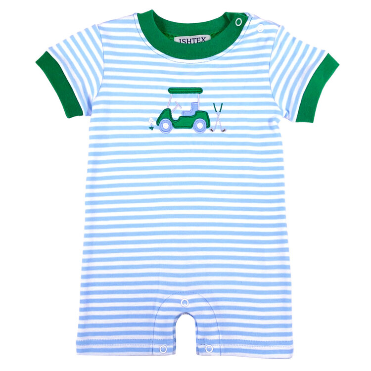Ishtex Blue Stripe Golf Cart Romper