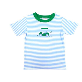 Ishtex Blue Stripe Golf Cart Shirt