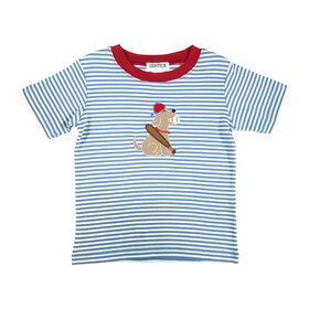 Ishtex Blue Stripe Baseball Dog Shirt