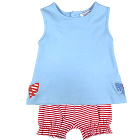 Ishtex Red, White & Blue Bow Bloomer Set