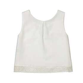 Mayoral Cream Crochet Trim Blouse