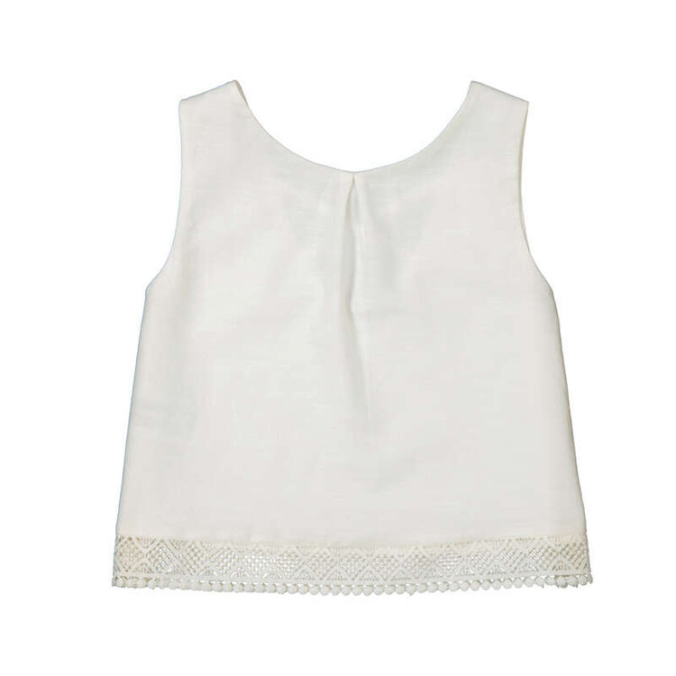 Mayoral Cream Crochet Trim Blouse