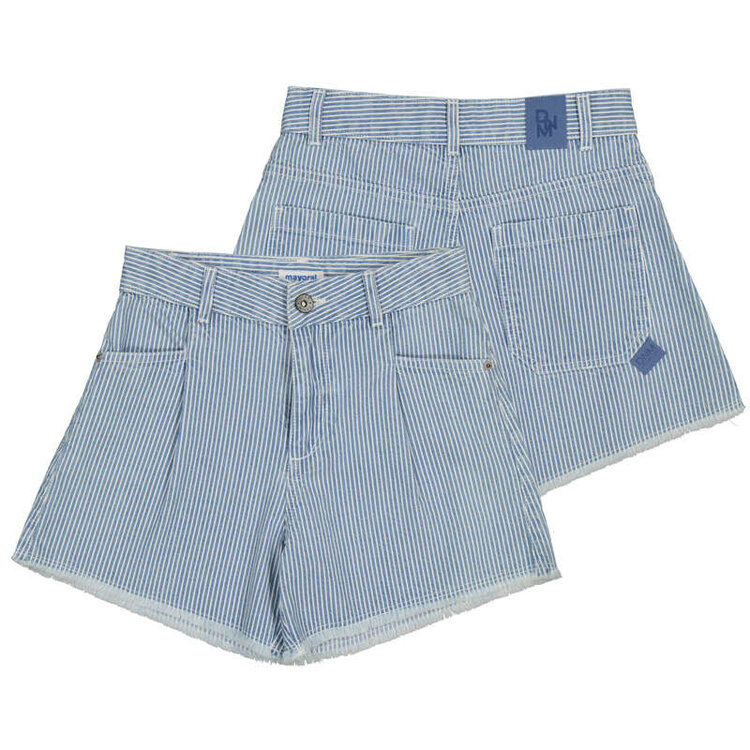Mayoral Stripe Denim Shorts