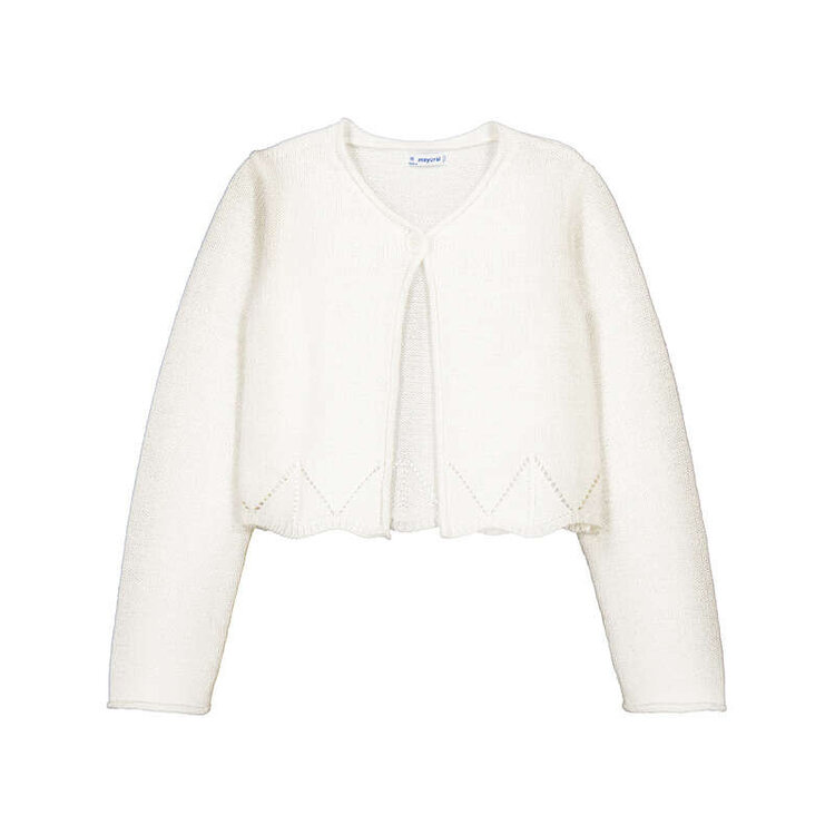 Mayoral Cream One Button Cardigan