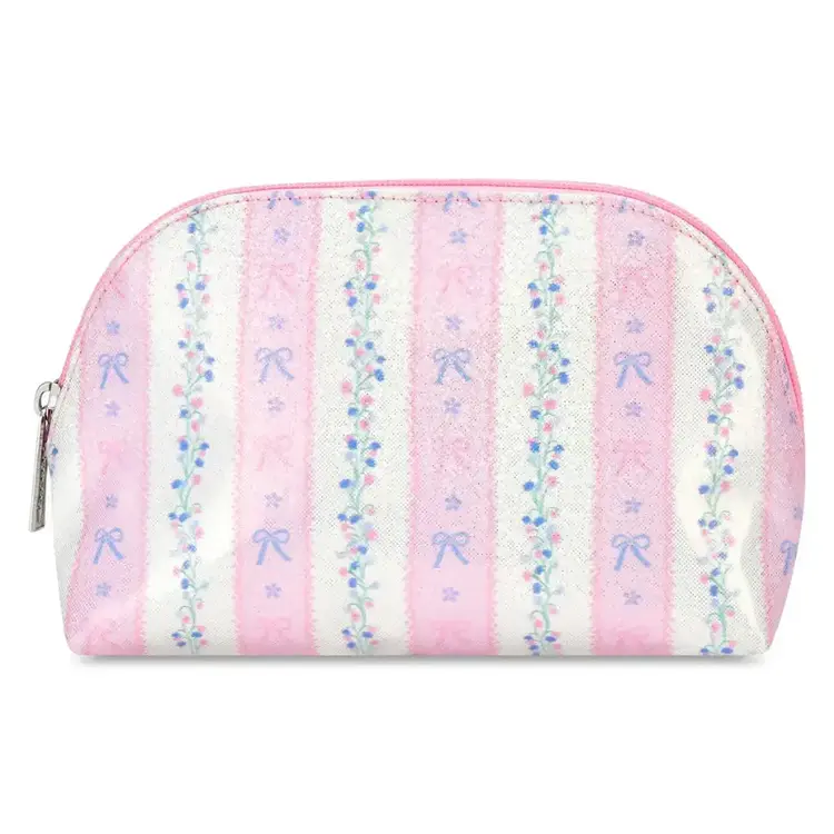 Iscream Floral Stripes Oval Cosmetic Bag