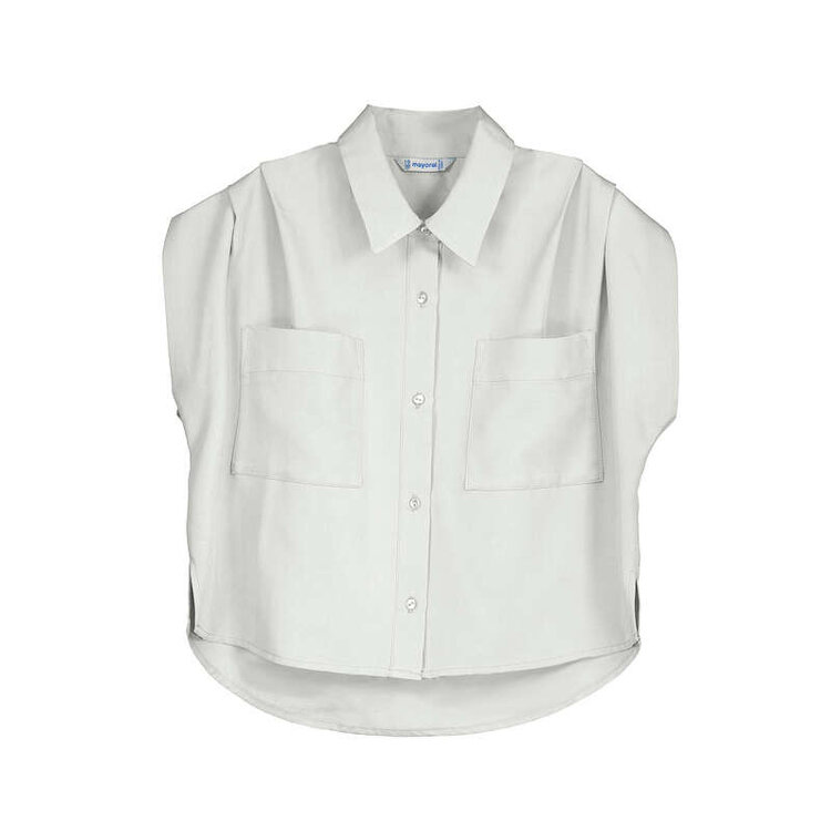 Mayoral White Button Down Blouse