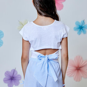 Design History White Bow Back Top