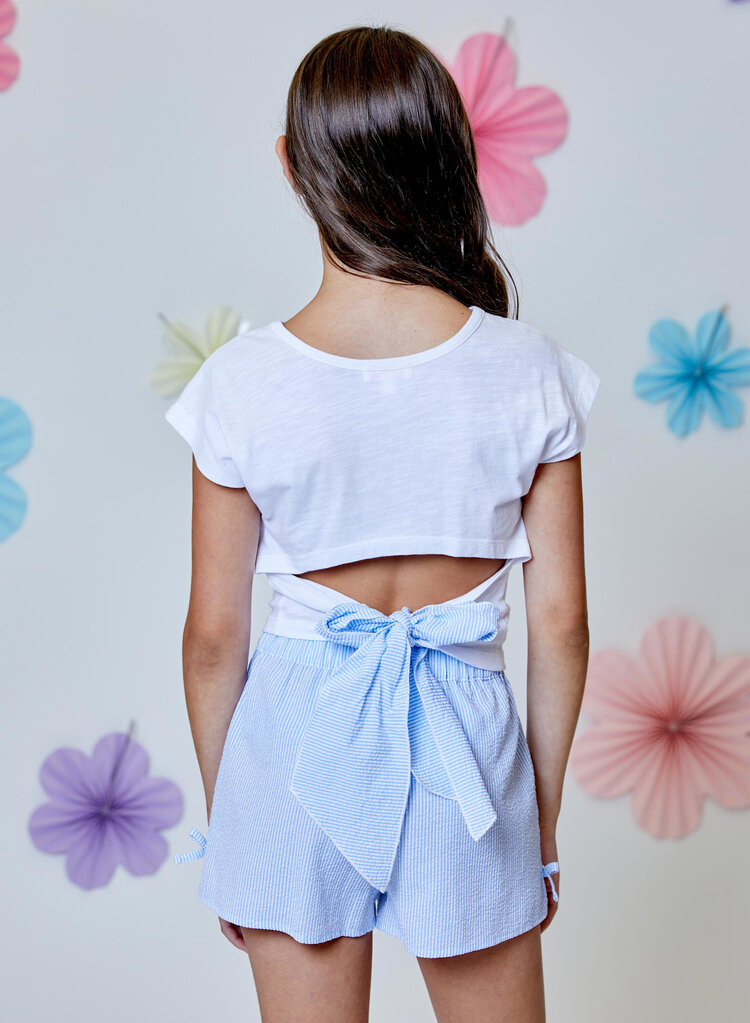 Design History White Bow Back Top