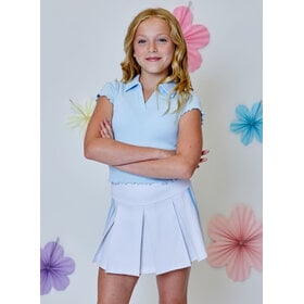 Design History Blue Short Sleeve Top