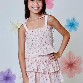 Design History Pink Combo Floral Top