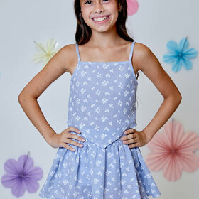 Design History Blue Floral Tank Top