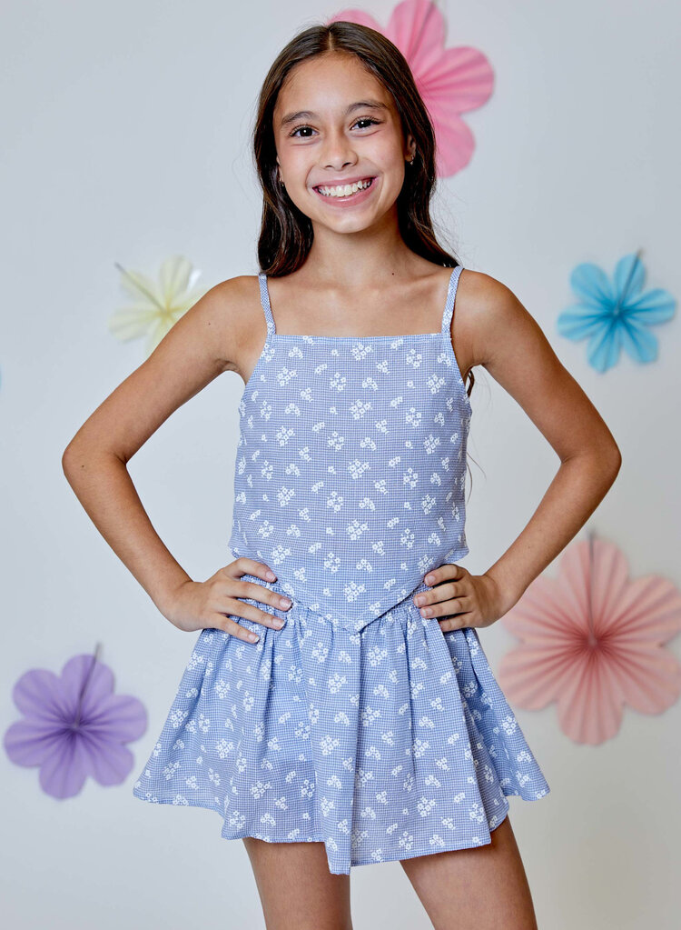 Design History Blue Floral Tank Top