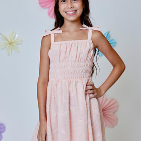 Design History Peach Emboidered Dress