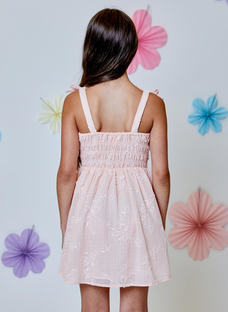 Design History Peach Emboidered Dress