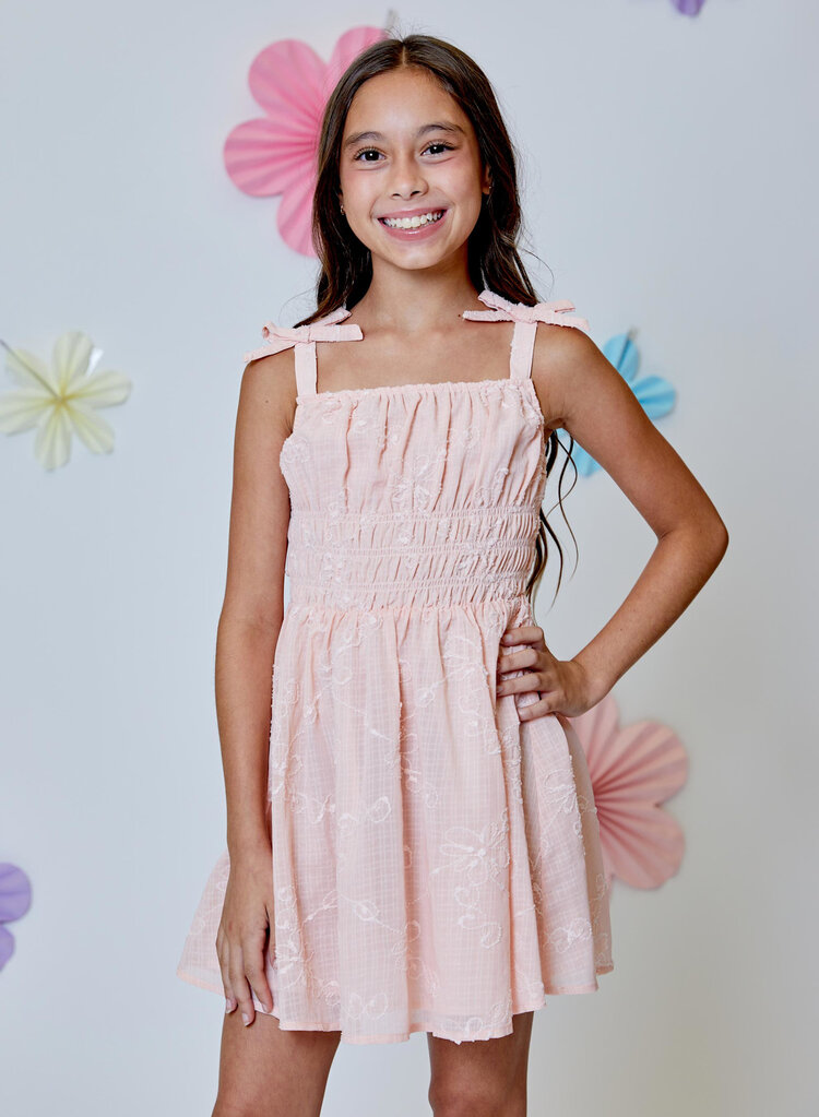 Design History Peach Emboidered Dress