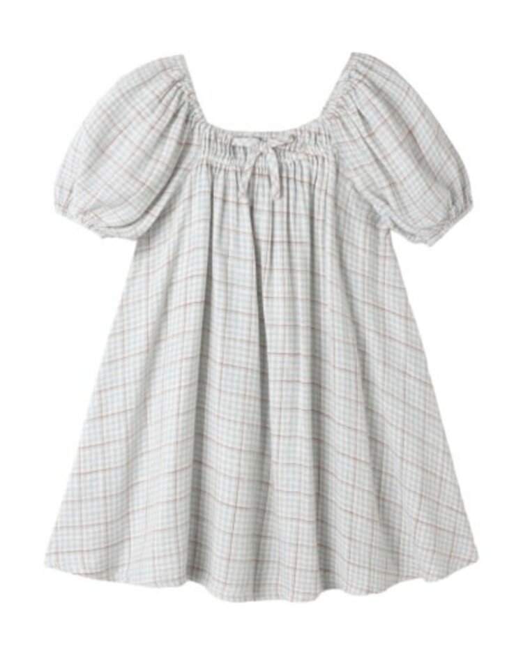 Blue Plaid Sabrina Mini Dress