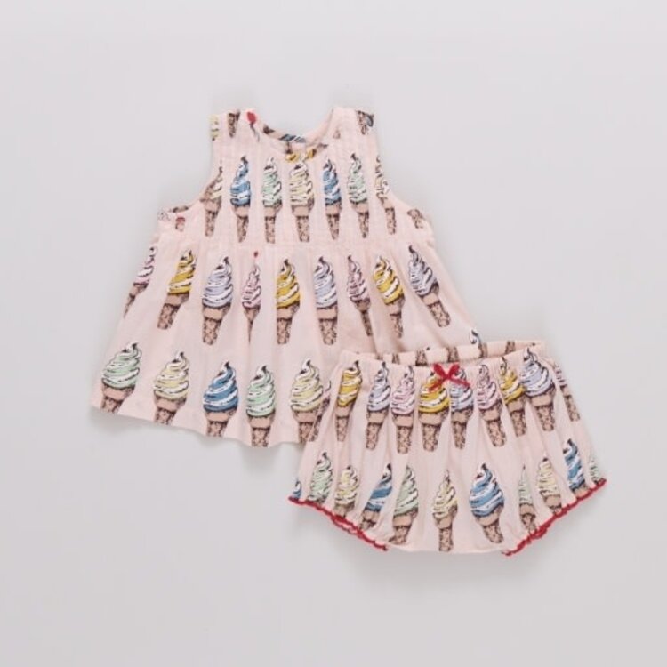 Pink Chicken Pink Soft Serve Jaipur Dress Set