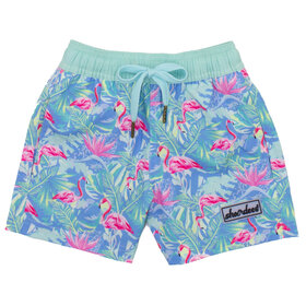 Properly Tied Shordees Swim Trunk Floral Flamingo