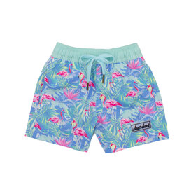 Properly Tied Shordees Swim Trunk Floral Flamingo