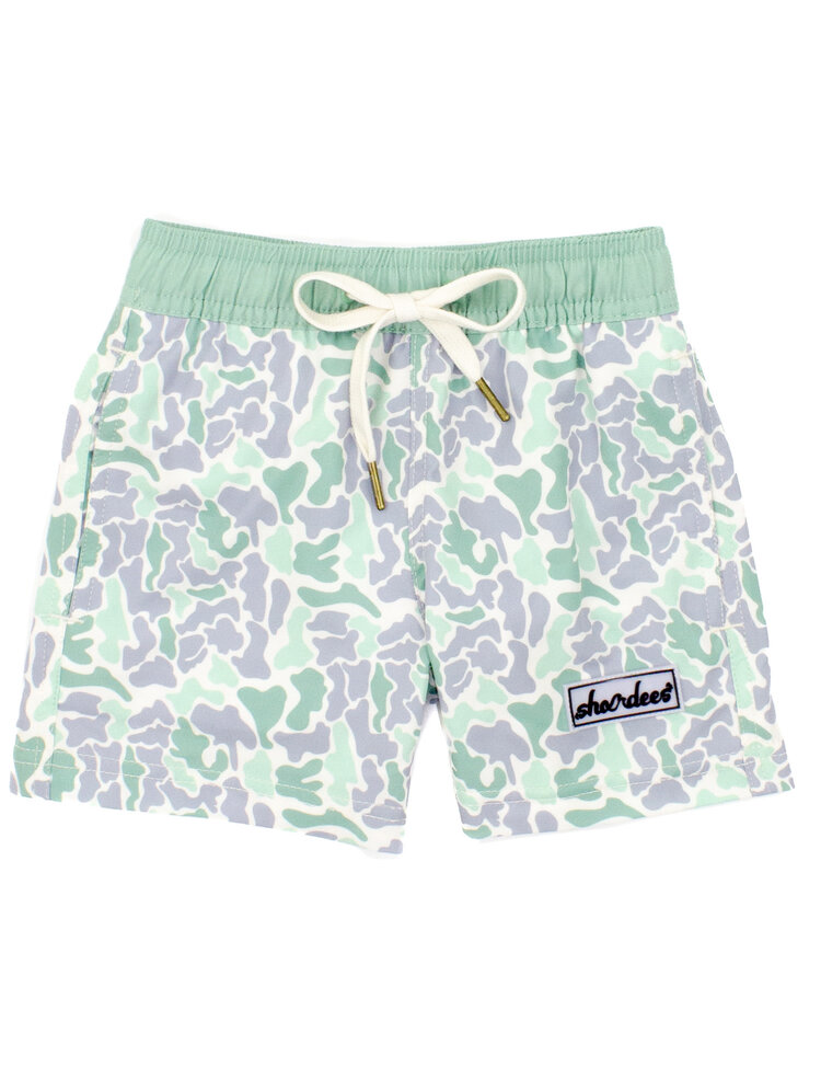 Properly Tied Sage Camo Shordees Swim Trunk