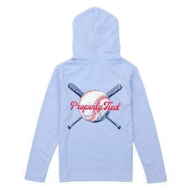 Properly Tied Play Ball Light Blue Performance Hoodie