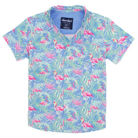Properly Tied Floral Flamingo Shordees Summer Shirt