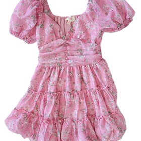 Peach Love Pink Bubble Hem Skirt
