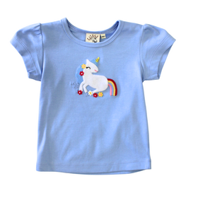 Luigi Kids Blue Unicorn with Flowers Shirt