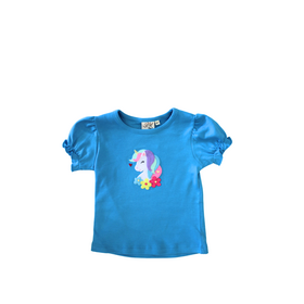 Luigi Kids Teal Unicorn Head Shirt