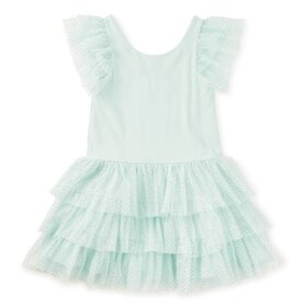 Tea Collection Green Flamenco Dots Tulle Party Dress