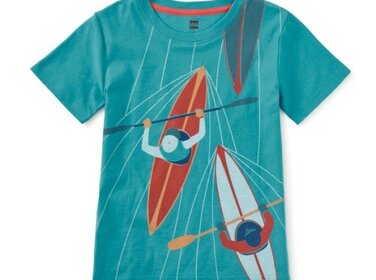 Tea Collection Blue Kayakers Graphic Tee