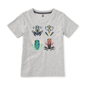 Tea Collection Gray Frogs Graphic Tee