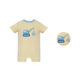 Claire & Charlie Yellow Stripe Crane Romper