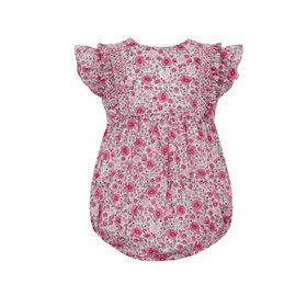 Claire & Charlie Pink Roses Smocked Bubble