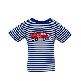 Claire & Charlie Blue Stripe Firetruck Shirt