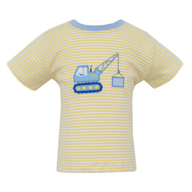 Claire & Charlie Yellow Stripe Crane Shirt